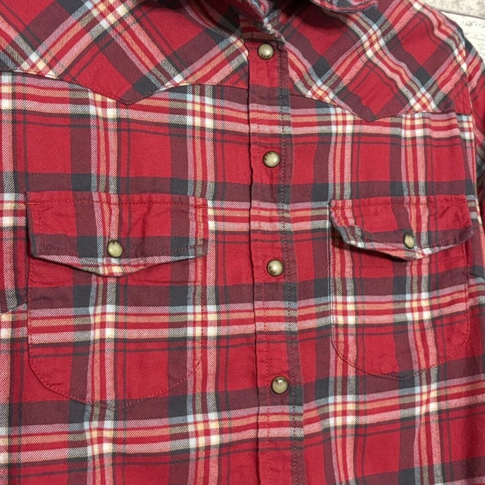 Jachs Girlfriend "Bea" Red Plain Button Up Medium - image 4